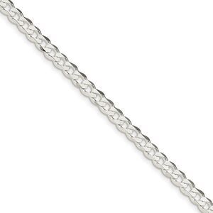 5.5mm Sterling Silver, Solid Curb Chain Bracelet, 7 Inch
